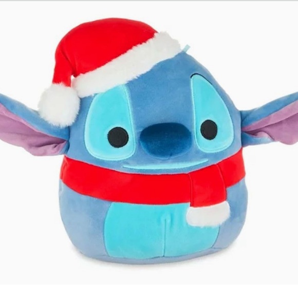 Squishmallows Other - Squishmallows Disney Stitch 8” Red Santa Hat Fur Matching Scarf Christmas NWT